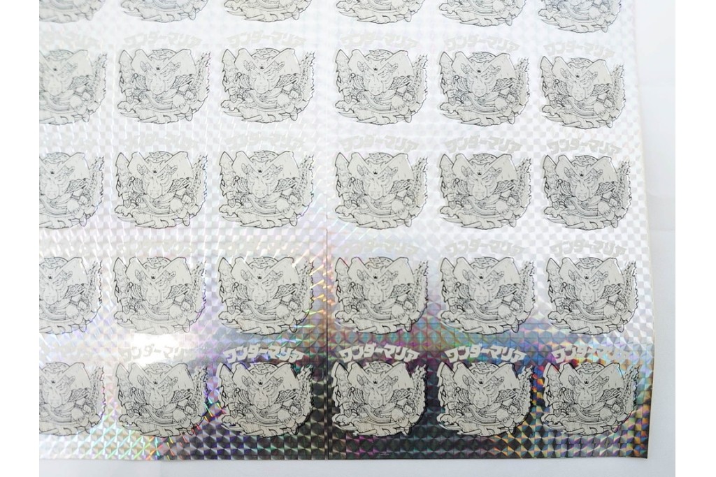 当時物　印刷途中　ビックリマン　悪魔VS天使シール　ワンダーマリア　パチ物のアンカットシート　(R-087079)