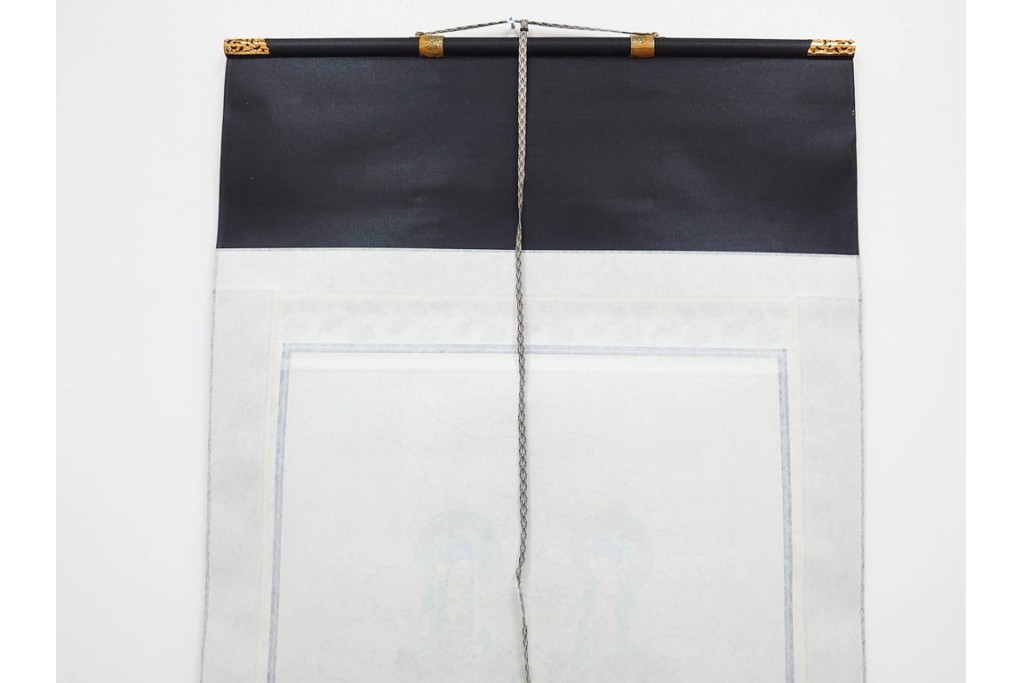 真作　堀部松庵作　「真言十三佛」　十三仏図の掛け軸　共箱付き　(R-087081)