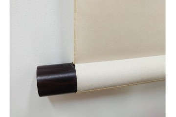 複製　絹本　清王朝　王鐸　「臨張芝帖」の掛け軸　解説釈文書・共箱付き　(R-087082)