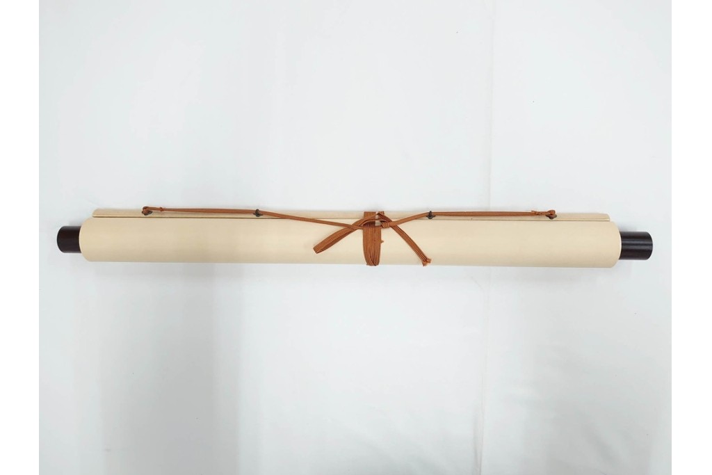 複製　絹本　清王朝　王鐸　「臨張芝帖」の掛け軸　解説釈文書・共箱付き　(R-087082)