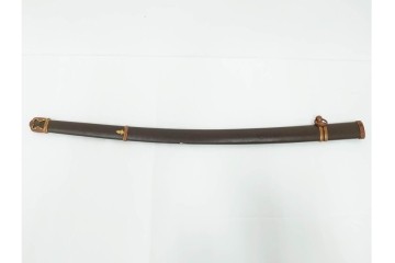 当時物　旧日本陸軍　鮫皮　「一」の刻印あり　九八式軍刀拵(鞘・柄・鍔・切羽・鎺)　鞘袋付き　(R-087084)