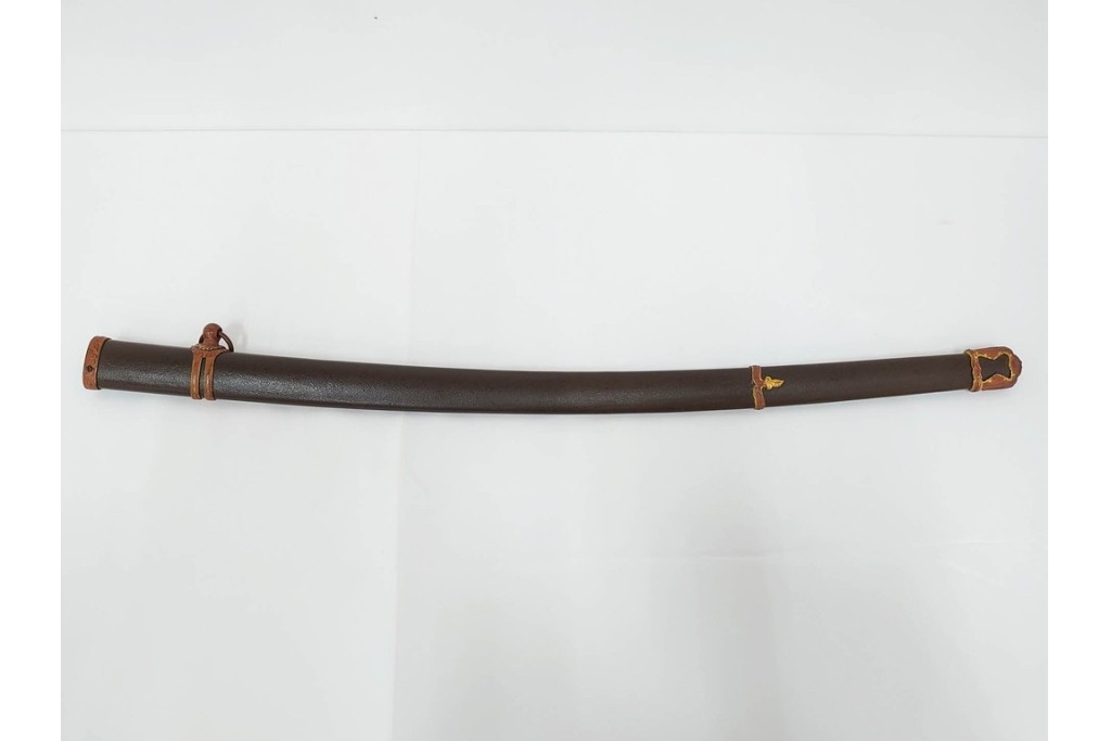 当時物　旧日本陸軍　鮫皮　「一」の刻印あり　九八式軍刀拵(鞘・柄・鍔・切羽・鎺)　鞘袋付き　(R-087084)