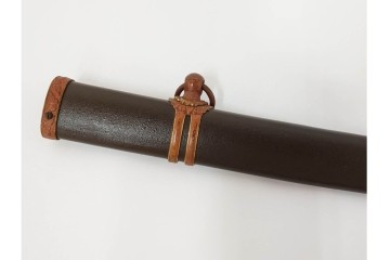 当時物　旧日本陸軍　鮫皮　「一」の刻印あり　九八式軍刀拵(鞘・柄・鍔・切羽・鎺)　鞘袋付き　(R-087084)