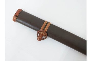 当時物　旧日本陸軍　鮫皮　「一」の刻印あり　九八式軍刀拵(鞘・柄・鍔・切羽・鎺)　鞘袋付き　(R-087084)