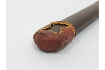 当時物　旧日本陸軍　鮫皮　「一」の刻印あり　九八式軍刀拵(鞘・柄・鍔・切羽・鎺)　鞘袋付き　(R-087084)