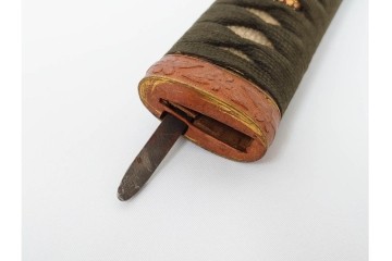 当時物　旧日本陸軍　鮫皮　「一」の刻印あり　九八式軍刀拵(鞘・柄・鍔・切羽・鎺)　鞘袋付き　(R-087084)