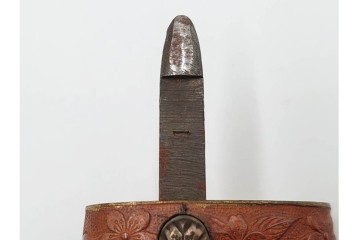 当時物　旧日本陸軍　鮫皮　「一」の刻印あり　九八式軍刀拵(鞘・柄・鍔・切羽・鎺)　鞘袋付き　(R-087084)