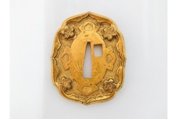 当時物　旧日本陸軍　鮫皮　「一」の刻印あり　九八式軍刀拵(鞘・柄・鍔・切羽・鎺)　鞘袋付き　(R-087084)