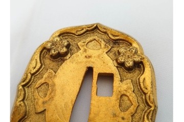 当時物　旧日本陸軍　鮫皮　「一」の刻印あり　九八式軍刀拵(鞘・柄・鍔・切羽・鎺)　鞘袋付き　(R-087084)