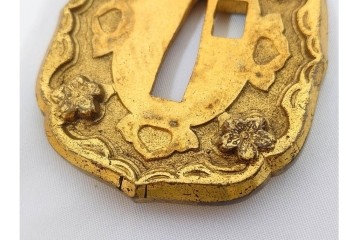 当時物　旧日本陸軍　鮫皮　「一」の刻印あり　九八式軍刀拵(鞘・柄・鍔・切羽・鎺)　鞘袋付き　(R-087084)