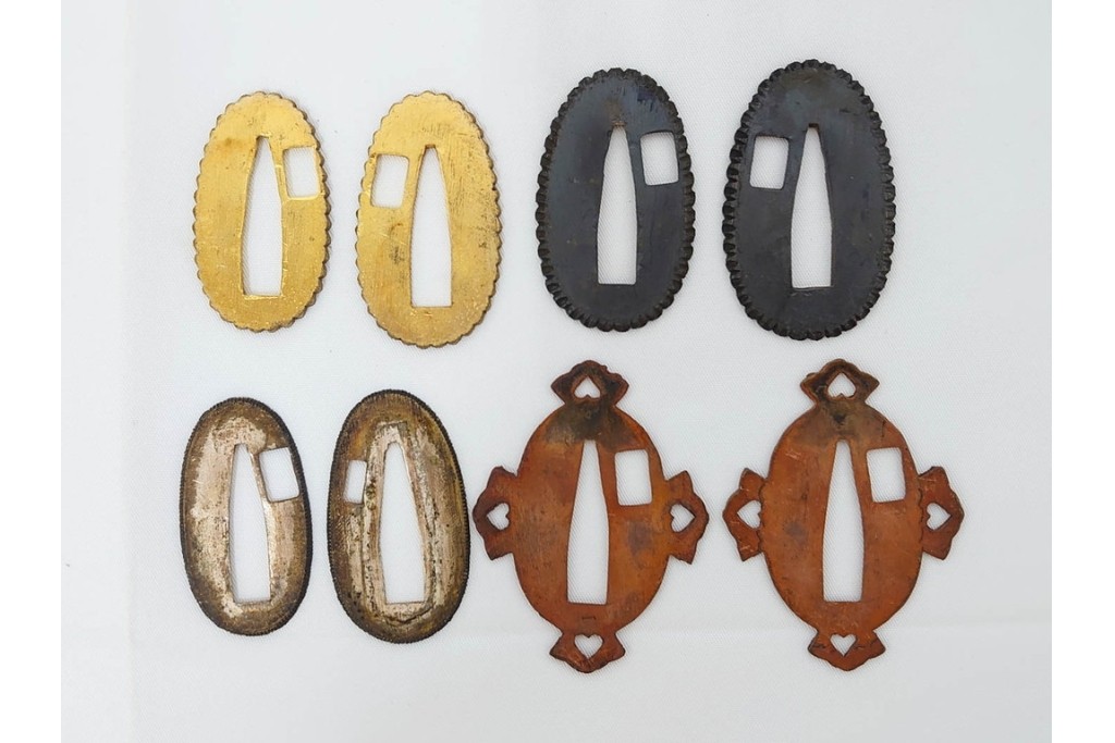 当時物　旧日本陸軍　鮫皮　「一」の刻印あり　九八式軍刀拵(鞘・柄・鍔・切羽・鎺)　鞘袋付き　(R-087084)