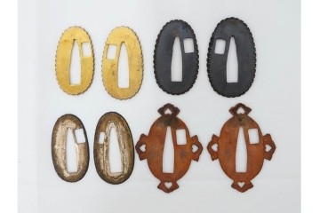 当時物　旧日本陸軍　鮫皮　「一」の刻印あり　九八式軍刀拵(鞘・柄・鍔・切羽・鎺)　鞘袋付き　(R-087084)