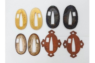 当時物　旧日本陸軍　鮫皮　「一」の刻印あり　九八式軍刀拵(鞘・柄・鍔・切羽・鎺)　鞘袋付き　(R-087084)