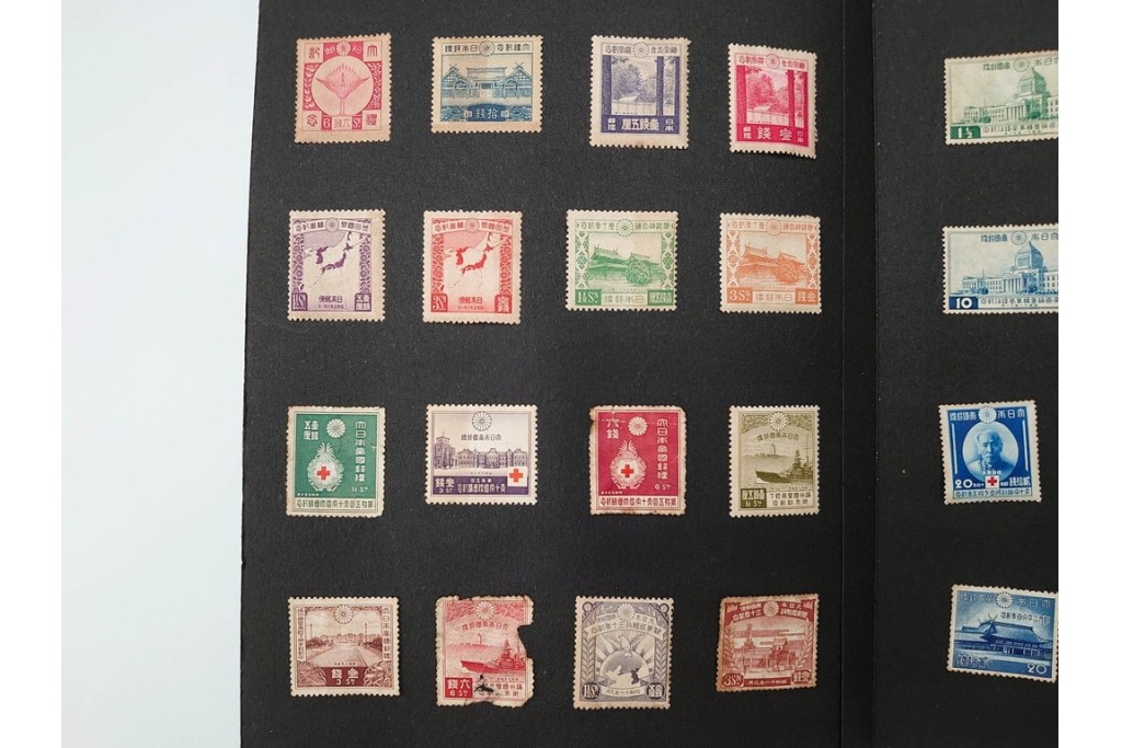 戦前～戦後　日本・満州・台湾など　消印あり　未使用・使用済の切手セット　アルバム付き　(R-087087)