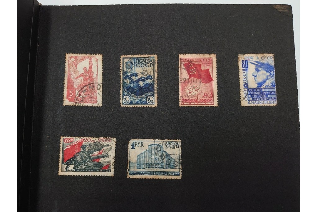 戦前～戦後　日本・満州・台湾など　消印あり　未使用・使用済の切手セット　アルバム付き　(R-087087)