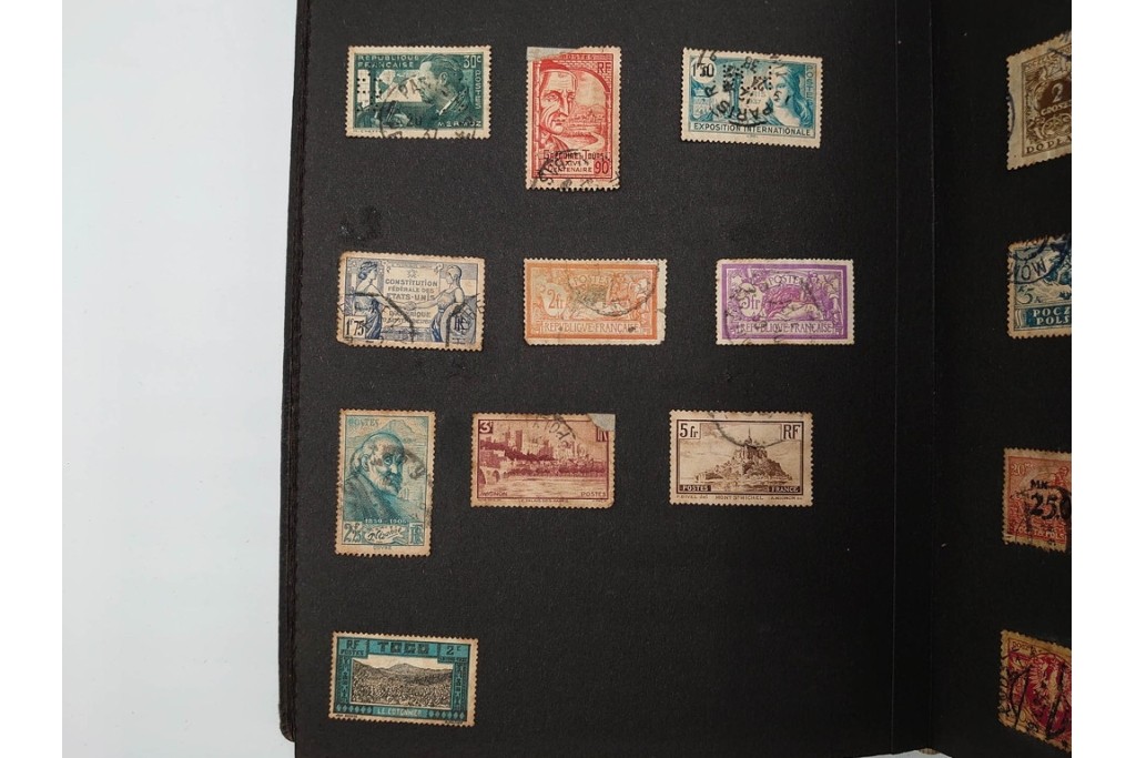 戦前～戦後　日本・満州・台湾など　消印あり　未使用・使用済の切手セット　アルバム付き　(R-087087)