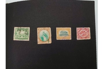 戦前～戦後　日本・満州・台湾など　消印あり　未使用・使用済の切手セット　アルバム付き　(R-087087)