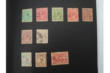 戦前～戦後　日本・満州・台湾など　消印あり　未使用・使用済の切手セット　アルバム付き　(R-087087)