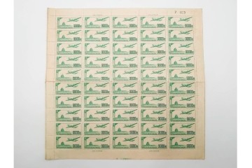 1951年　未使用　中華人民郵政航空郵票(1000圓・3000圓/各50枚×2シート)　天壇図航空切手のシート4枚セット　(R-087089)