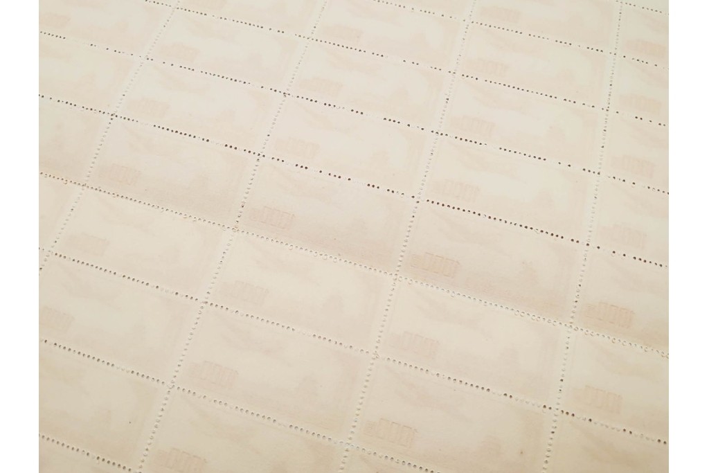 1951年　未使用　中華人民郵政航空郵票(1000圓・3000圓/各50枚×2シート)　天壇図航空切手のシート4枚セット　(R-087089)