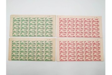 1951年　未使用　中華人民郵政航空郵票(1000圓・3000圓/各50枚×2シート)　天壇図航空切手のシート4枚セット　(R-087089)