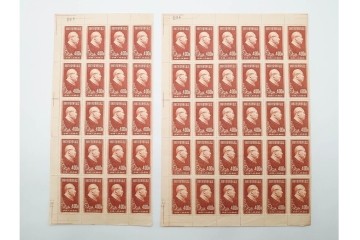 1951年　中国人民郵政　中国共産党30周年記念　400圓の耳付きシート　毛沢東図案の未使用切手 計300枚セット　(R-087090)