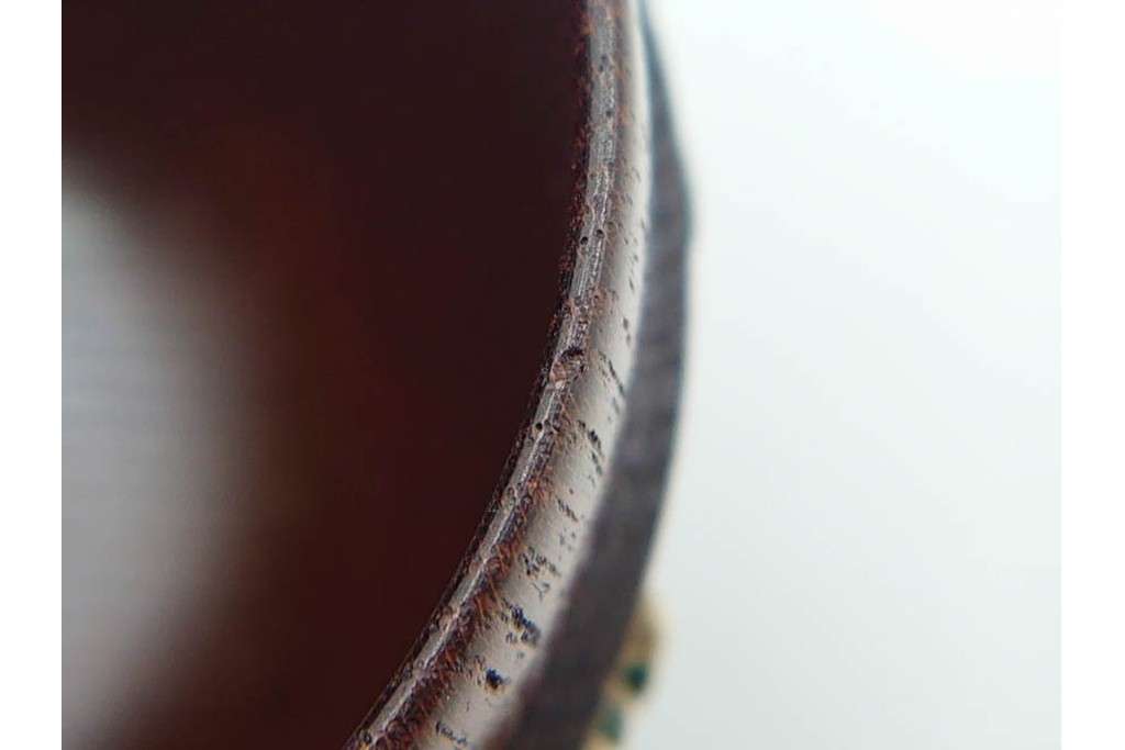 五代　金城一国斎(自勝)作　八十一歳　四君子画の高盛絵木地棗　共箱付き　(R-087092)