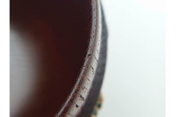 五代　金城一国斎(自勝)作　八十一歳　四君子画の高盛絵木地棗　共箱付き　(R-087092)