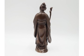 金工師　村田宏　蝋型鋳銅の桃仙人像　共箱付き　(R-087093)