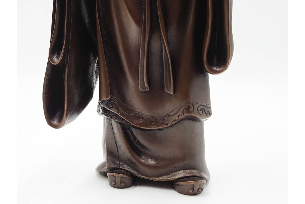 金工師　村田宏　蝋型鋳銅の桃仙人像　共箱付き　(R-087093)