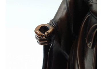 金工師　村田宏　蝋型鋳銅の桃仙人像　共箱付き　(R-087093)