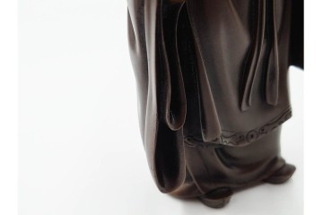 金工師　村田宏　蝋型鋳銅の桃仙人像　共箱付き　(R-087093)