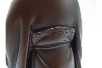 金工師　村田宏　蝋型鋳銅の桃仙人像　共箱付き　(R-087093)