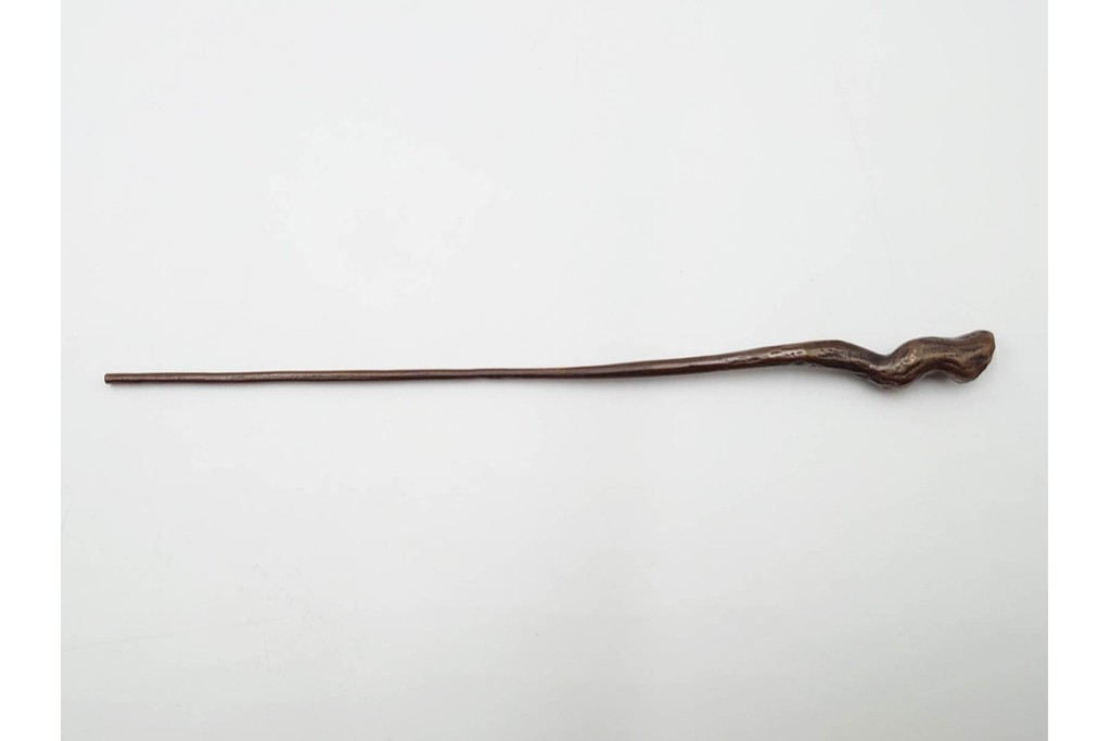 金工師　村田宏　蝋型鋳銅の桃仙人像　共箱付き　(R-087093)