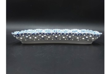 デンマーク製　ROYAL COPENHAGEN(ロイヤルコペンハーゲン)　フルレース　ダブルレースのトレイ　定価約13万円　(R-087094)