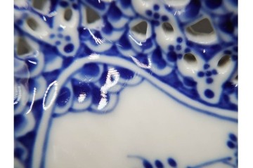 デンマーク製　ROYAL COPENHAGEN(ロイヤルコペンハーゲン)　フルレース　ダブルレースのトレイ　定価約13万円　(R-087094)