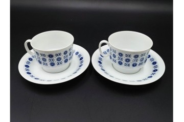 スウェーデンヴィンテージ　Karlskrona(カールスクローナ)　Upsala Ekeby(ウプサラエクビー)　プレート・カップ&ソーサー5客セット　(R-087095)