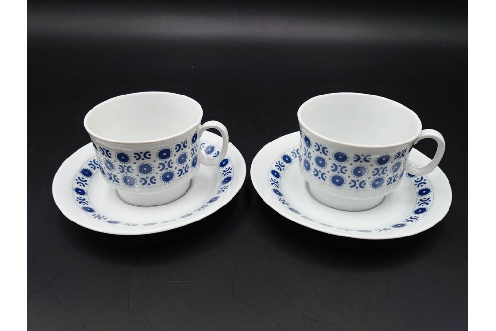 スウェーデンヴィンテージ　Karlskrona(カールスクローナ)　Upsala Ekeby(ウプサラエクビー)　プレート・カップ&ソーサー5客セット　(R-087095)