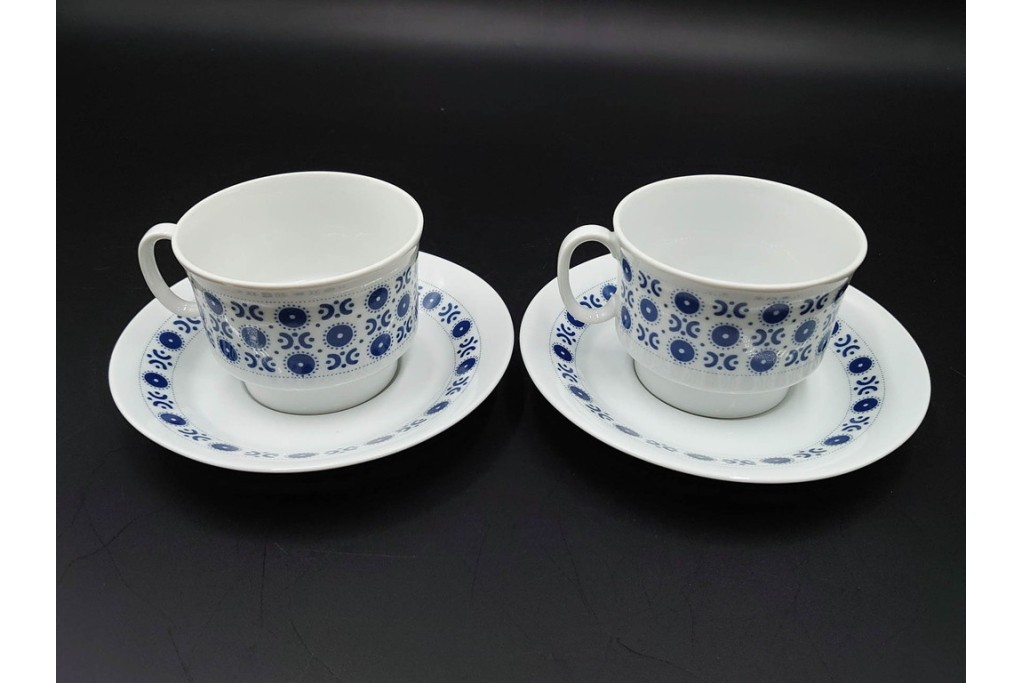 スウェーデンヴィンテージ　Karlskrona(カールスクローナ)　Upsala Ekeby(ウプサラエクビー)　プレート・カップ&ソーサー5客セット　(R-087095)