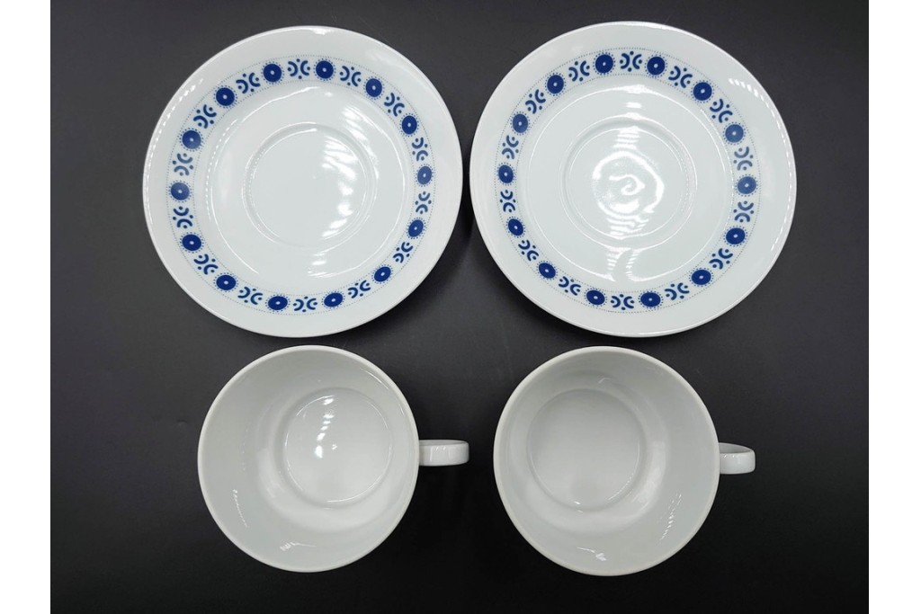 スウェーデンヴィンテージ　Karlskrona(カールスクローナ)　Upsala Ekeby(ウプサラエクビー)　プレート・カップ&ソーサー5客セット　(R-087095)