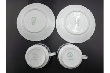 スウェーデンヴィンテージ　Karlskrona(カールスクローナ)　Upsala Ekeby(ウプサラエクビー)　プレート・カップ&ソーサー5客セット　(R-087095)