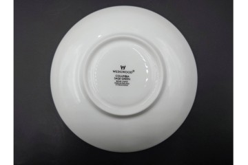イギリス　WEDGWOOD(ウェッジウッド)　コロンビア　エナメル　セージグリーン　シュガーポット・クリーマー・カップ&ソーサー2客・プレート5点の洋食器11点セット　(R-087096)