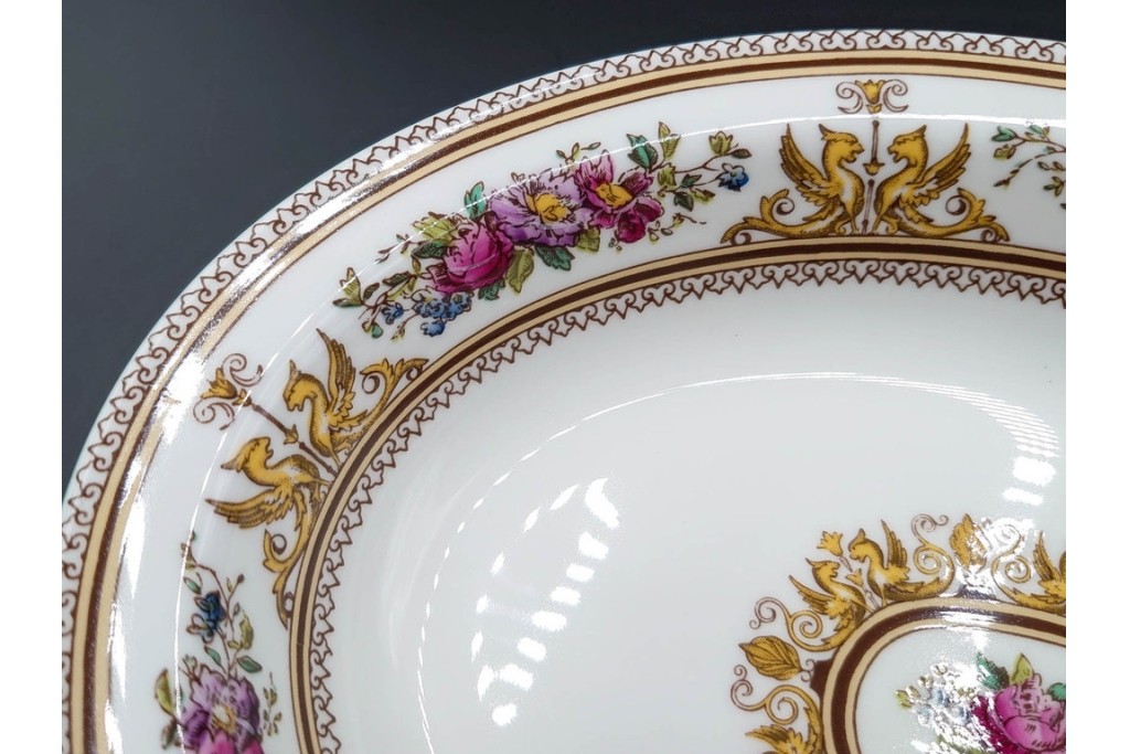 イギリス　WEDGWOOD(ウェッジウッド)　コロンビア　エナメル　セージグリーン　シュガーポット・クリーマー・カップ&ソーサー2客・プレート5点の洋食器11点セット　(R-087096)