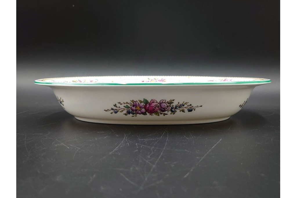 イギリス　WEDGWOOD(ウェッジウッド)　コロンビア　エナメル　セージグリーン　シュガーポット・クリーマー・カップ&ソーサー2客・プレート5点の洋食器11点セット　(R-087096)