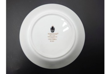イギリス　WEDGWOOD(ウェッジウッド)　コロンビア　エナメル　セージグリーン　シュガーポット・クリーマー・カップ&ソーサー2客・プレート5点の洋食器11点セット　(R-087096)