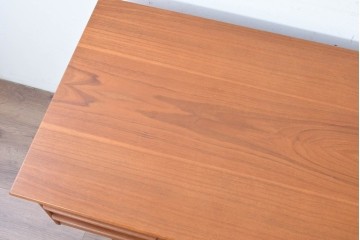 デンマークヴィンテージ　背面まで美しいチーク材のパートナーデスク　(R-087101)