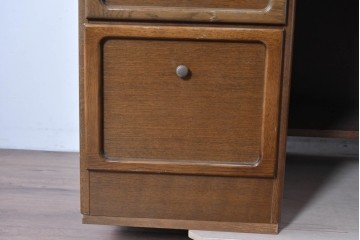 中古　カリモク家具(karimoku)　希少な廃番品!　書斎に映える収納力のある両袖デスク　(R-087102)