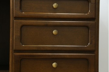 中古　カリモク家具(karimoku)　希少な廃番品!　大小8杯の引き出しを備えた両袖デスク　(R-087102)