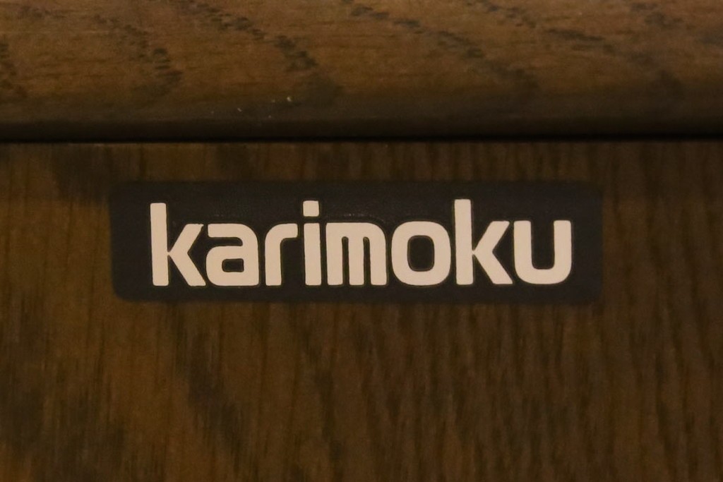 中古　カリモク家具(karimoku)　オーク材　ミッドセンチュリーデザインの両袖デスク　(R-087103)