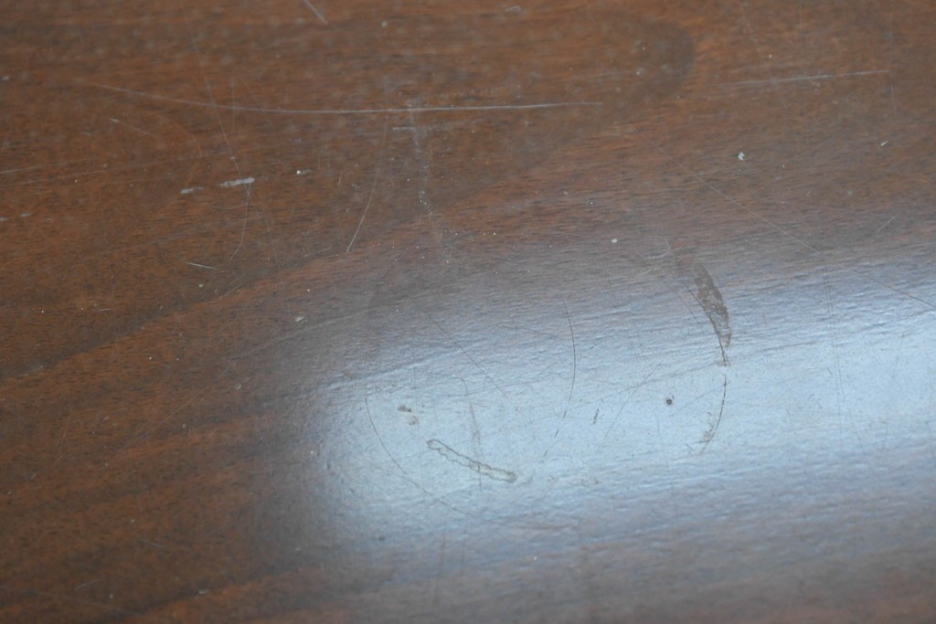 中古　海外輸入家具　マホガニー材　優雅な脚線美が印象に残るクラシカルなワークデスク　(R-087105)